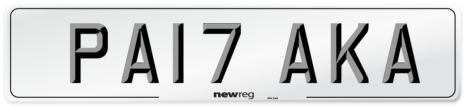 PA17 AKA Number Plate from New Reg